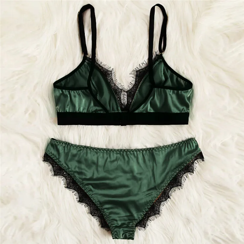 Fashion Women Summer Sexy Satin Lace Lingerie Casual Daily Nightwear Patchwork Sleepwear Lingerie Underwear Sleepwear Set #4A22 (14)