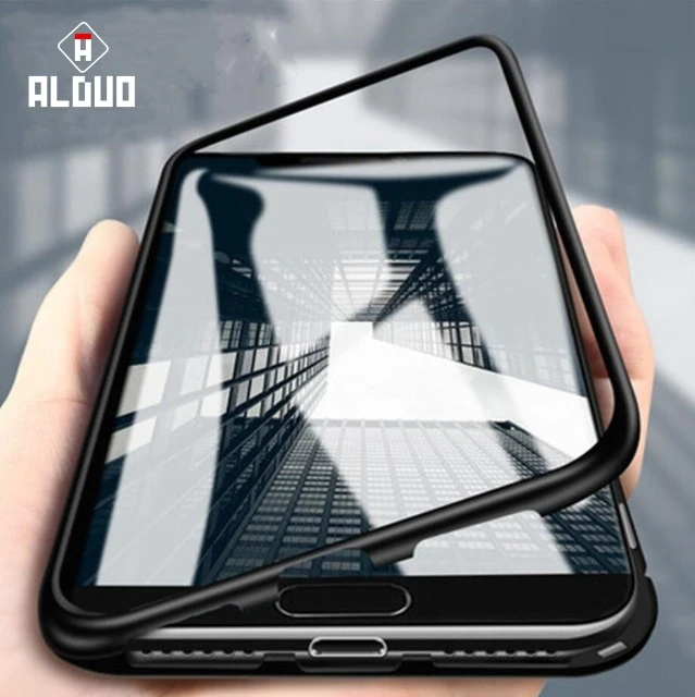 

Magnetic Adsorption Case for iPhone X 8 7 6s Plus Flip Cover Clear Tempered Glass Case 360 Full Protection for iPhone 6 7 8 Plus