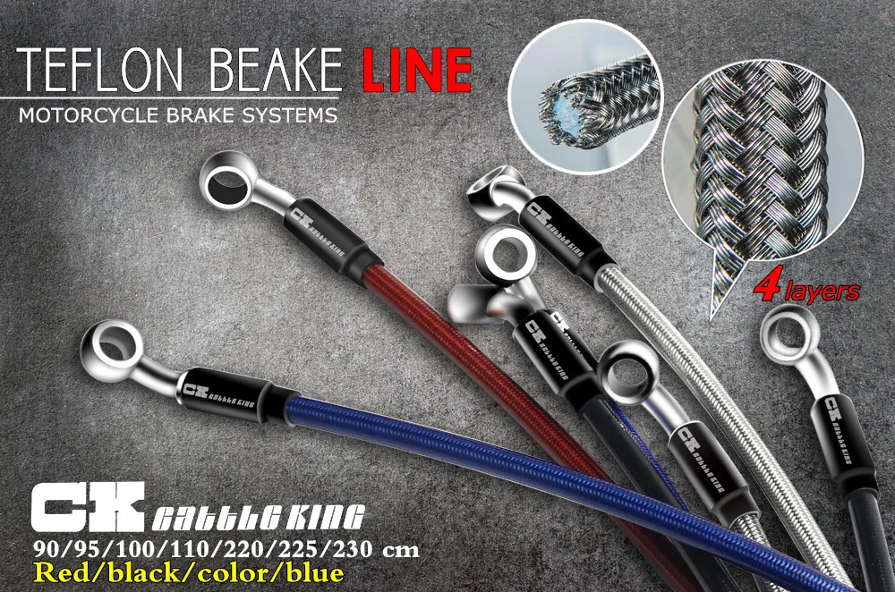 

Motorcycle Brake Oil Hose Braided Dteel Hydraulic Reinforce Brake Line Clutch Oil Hose Stainless Steel Braided Pipeline 90-230cm
