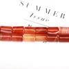 Natural Gemstone Size 8-12mm Amber Stripe agates Tube Beads 15