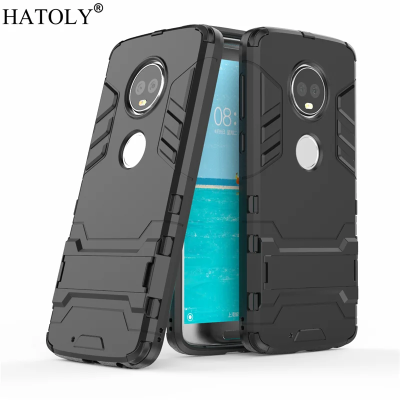 Чехол HATOLY для Motorola Moto G6 Plus противоударный силиконовый резиновый твердый