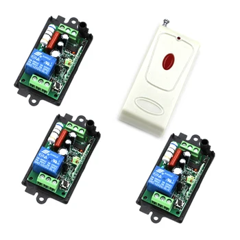

RF AC 110V 220V 1 Channel 10A Relay Receiver Wireless Remote Control Switch 1 Transmitter+3 Receiver SKU: 5544