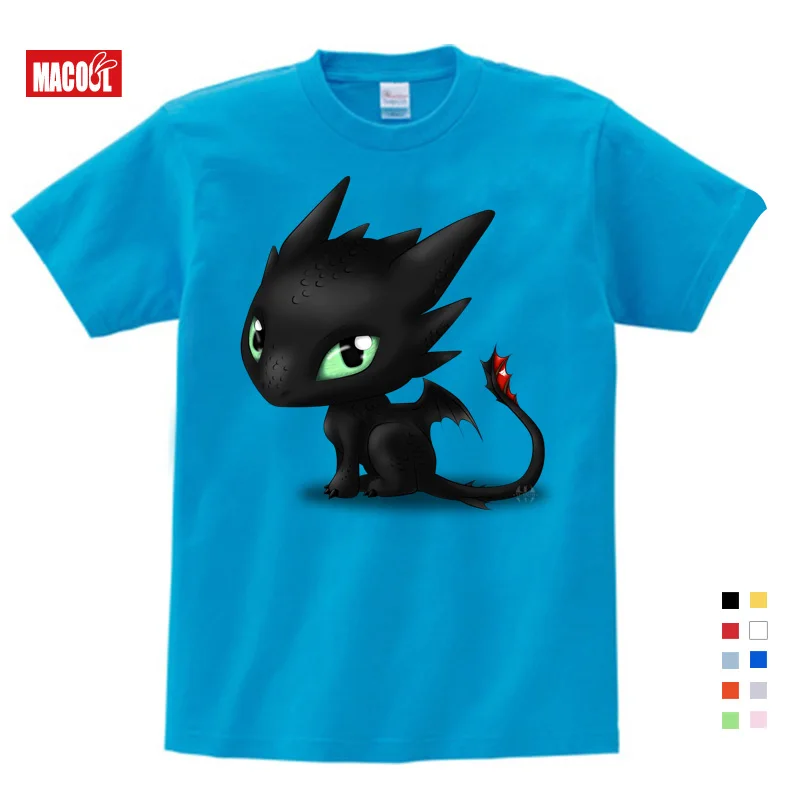 

Summer Black Dragon T-shirt Toothless Tops Men T Shirt How To Train Your Dragon Tshirt Vintage Clothing Cotton Fabric