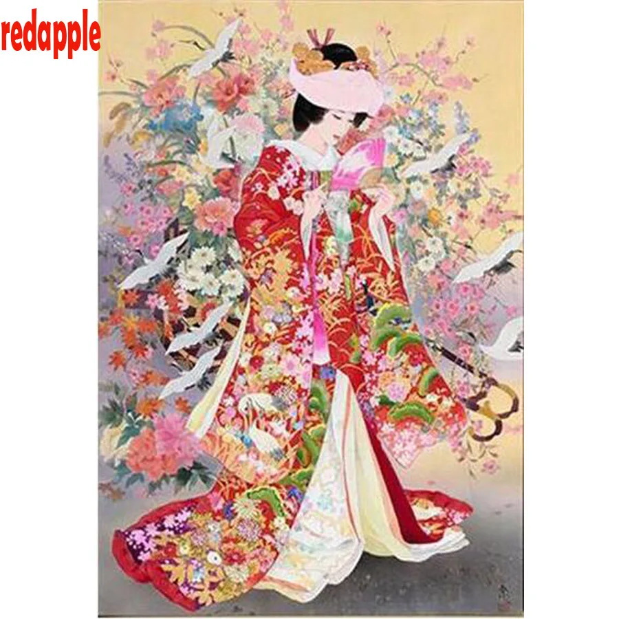 

new arrive Japanese woman 5D DIY Diamond Painting full square drill Cross Stitch 3d Embroidery rhinestones wall sticker craft