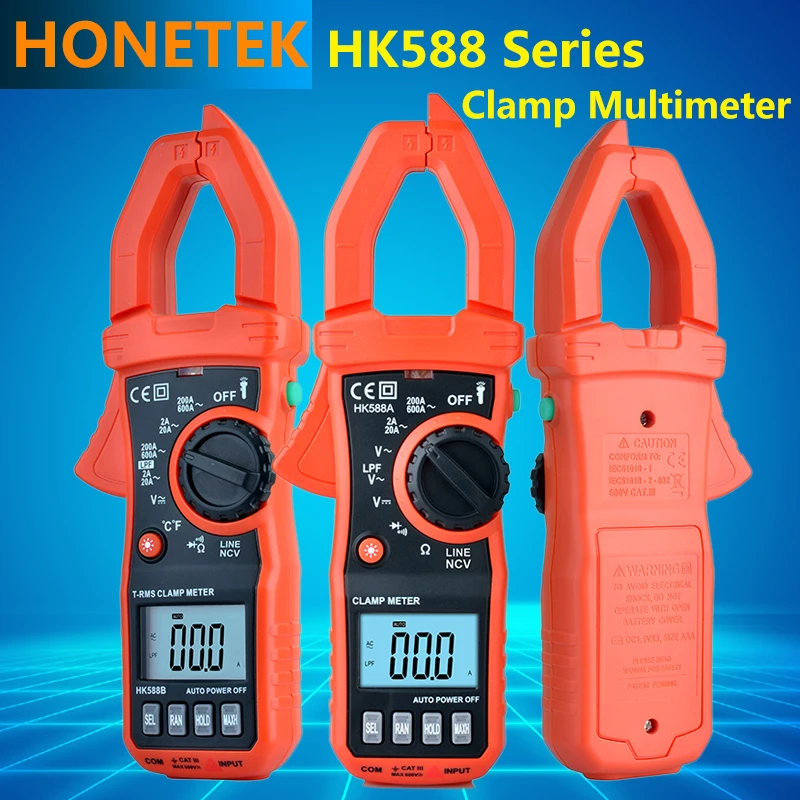 

Newest Mini HK588 Series of Digtal meter2000 Counts display, LPF AC Voltage Current Resistance Clamp Multimeter