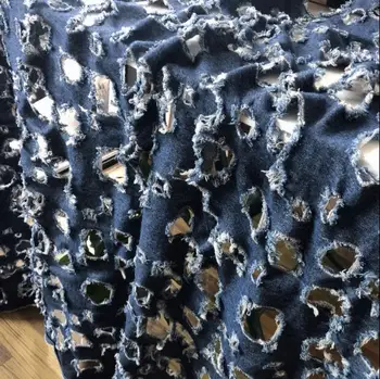 

Retro-stereoscopic hollow-out and perspective hollow denim fabric diy textiles patch wedding tweed fabric telas por metro C578