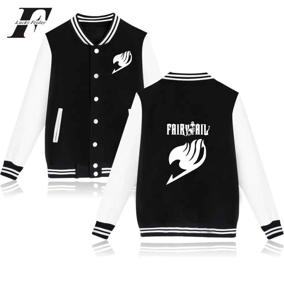 

LUCKYFRIDAYF FAIRY TAIL Anime Uniform Baseball Winter Streetwear Jacket Men/Women College Coat Casual Print Sweatshirt Plus Size