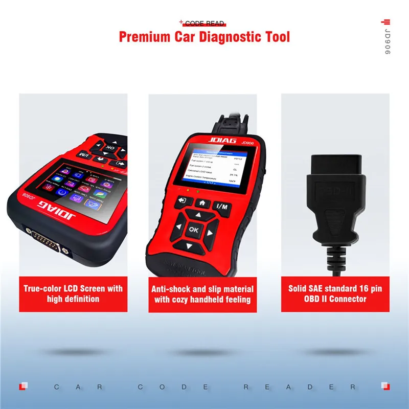 Новое сканирование OBD2 инструмент OBDII/EOBD код считыватель JDiag JD906 считывание двигателя/эмиссионных кодов ошибок JD906 автоматический сканер