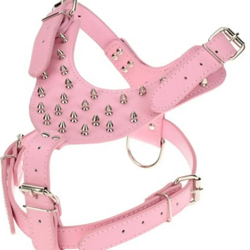 

Rivets Spiked Dog Harness PU Leather Studded Adjustable Dog Harness for Medium Large Breed Dogs Pet Chest Collar Pet Products