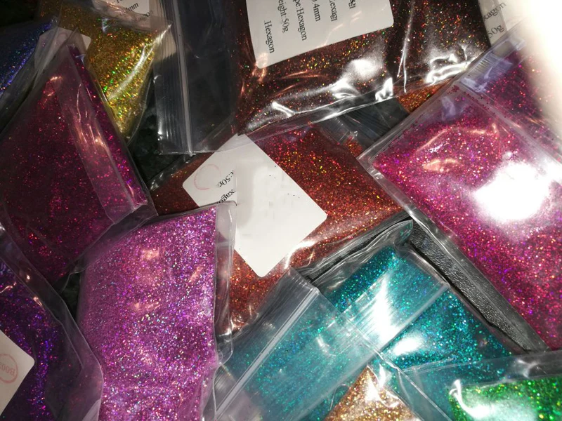 Laser 0.2MM 008 Size Color Glitter Powder,Holographic Glitter for nail 10G in-one-Bag Holographic Mixed-Color Powder
