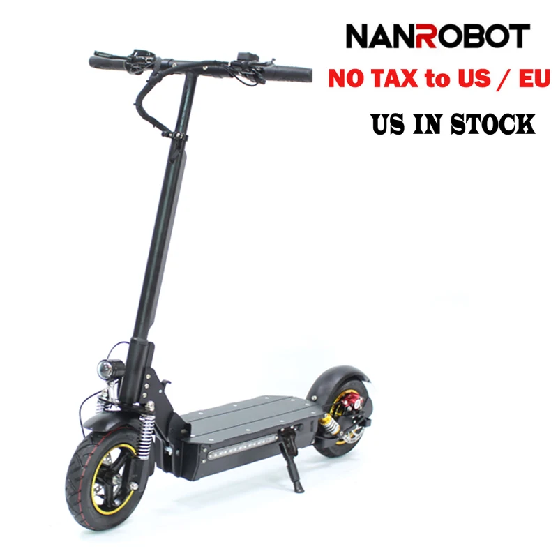 

NANROBOT D3 10" 1000W Single Motor Adult Electric Scooter 48V 18AH Lithium Battery Foldable 43 Miles Long Range Speed 28 MPH