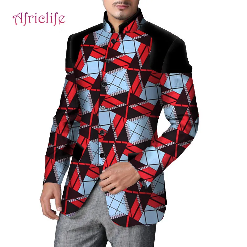 Новинка, модный мужской блейзер в африканском стиле, приталенный модный пиджак, пиджак, верхняя одежда, цветочный Мужской Блейзер, африканская мужская одежда WYN524