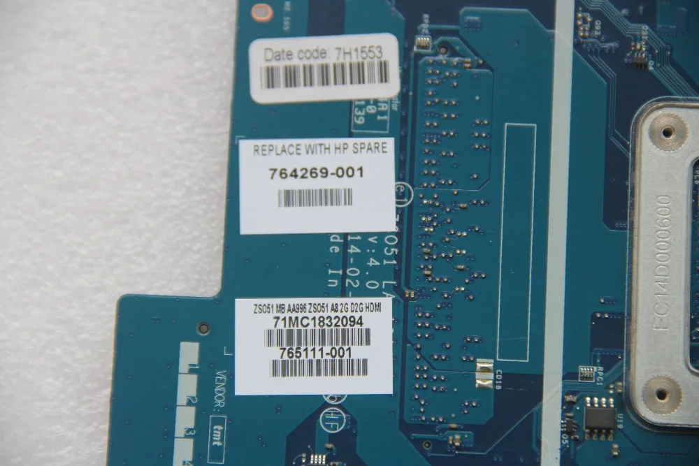 Материнская плата для ноутбуков HP 15 G ZSO51 764269 001 с процессором AMD процессоров и