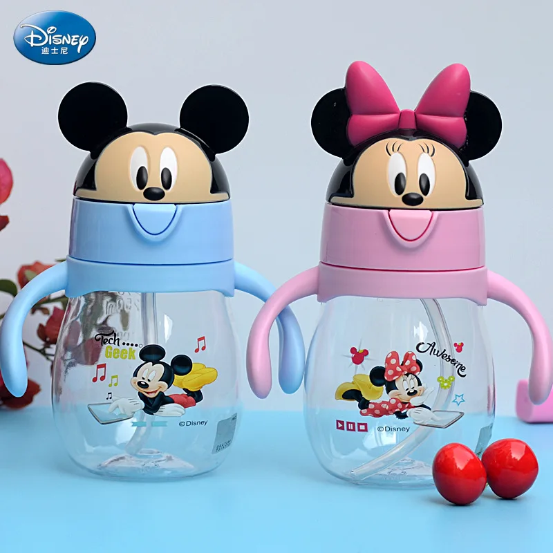 

Disney children learn drinking cup baby sippy cup cute kids cup with scale 270ML handle cup