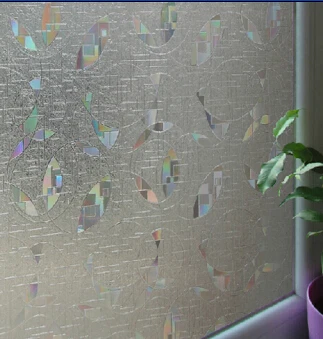 3D статического цепляться Высокое качество декоративные витражная плёнка на стекла, окна конфиденциальности Стекло Наклейки 60 см X 100 см - Цвет: Золотой