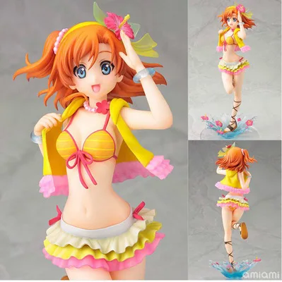 Аниме Любовь в Прямом Эфире! сексуальная Аниме Рис Brinquedos Kousaka Honoka Школа Idol Project Swinsuit ПВХ Фигурку Коллекционная Игрушка 22 СМ