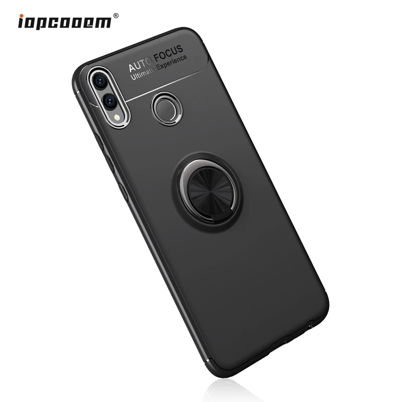 

Phone Case For Huawei Honor 8X Case Rotating Finger Ring Holder Matte Soft Silicone Back Cover For Huawei Honor 8X Coque6.5"inch