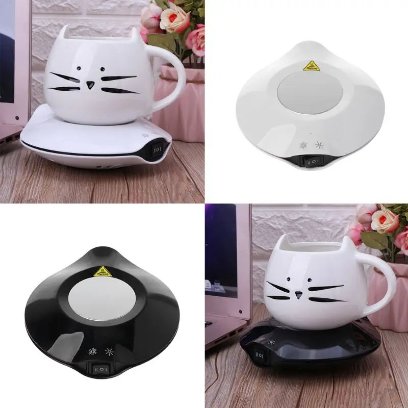

Cooling Heating Coaster Dual-Use Beverage Coasters Pad Mini Fridge Winter Electric Mug Heater Coffee Tea Warmer Home Office Trav
