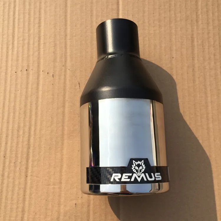 Универсальный Remus глушитель трубы автомобиля Стайлинг Inlet54mm Outlet76mm Remus 1 шт. нержавеющая сталь с углеродным волокном