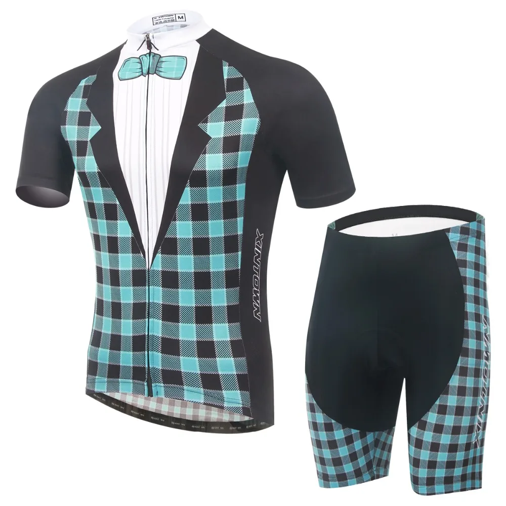 

XINTOWN Men Cycling Set Outdoor Sport Suit Downhill MTB Cycling Clothing Crowned Bike Bicycle Short Sleeve Jersey And Shorts Set
