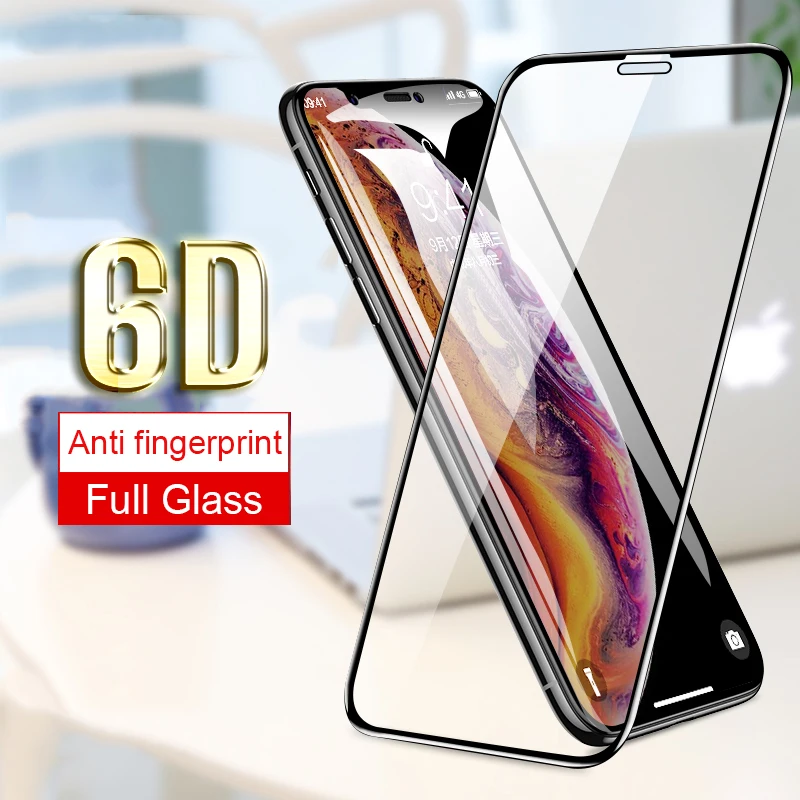 Полное покрытие 6D Защита экрана для iPhone X 10 XR XS MAX полное закаленное стекло 8 7 6 6S Plus