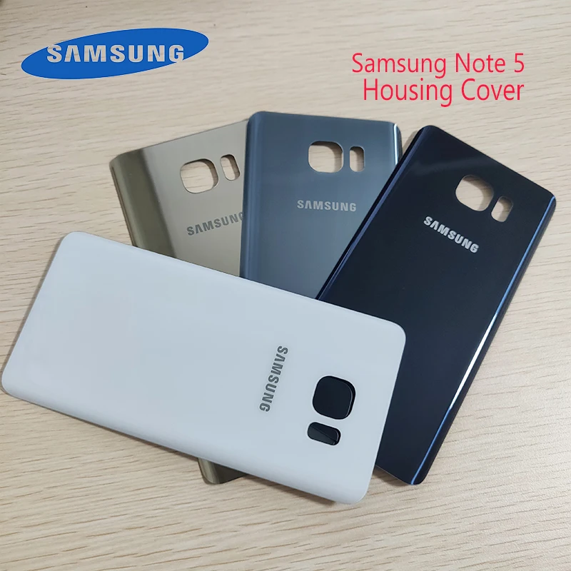 

Original Samsung Galaxy Note5 Note 5 N920 Back Battery Cover PC+Glass Housing Cover for Samsung Note5 Door Rear Case Replacemet