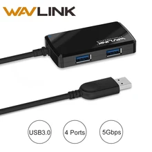 Wavlink USB 3,0 концентратор 4 порта Высокоскоростной 5 Гбит/с USB концентратор переходник разветвитель несколько мини док-станция для Windows Mac OS таблетки для ноутбука