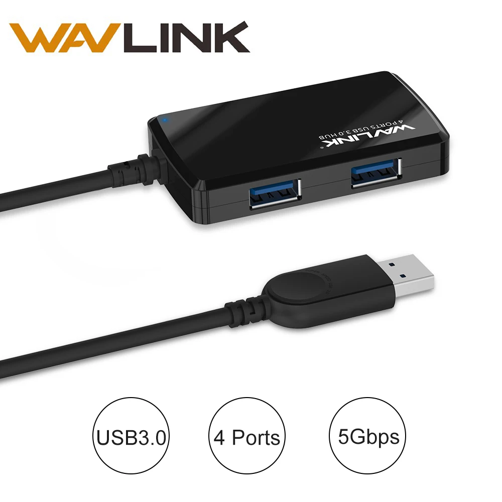 Wavlink USB 3 0 концентратор 4 порта Высокоскоростной 5 Гбит/с переходник разветвитель