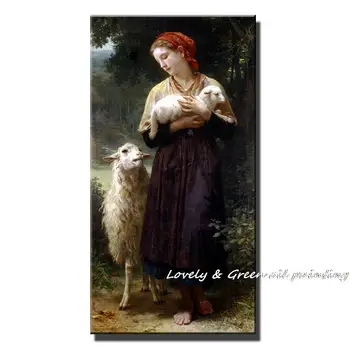 

The Newborn Lamb Of William Adolphe Bouguereau Oil Painting On Canvas Printed Classical Pictures For Living Room Wall Decoration