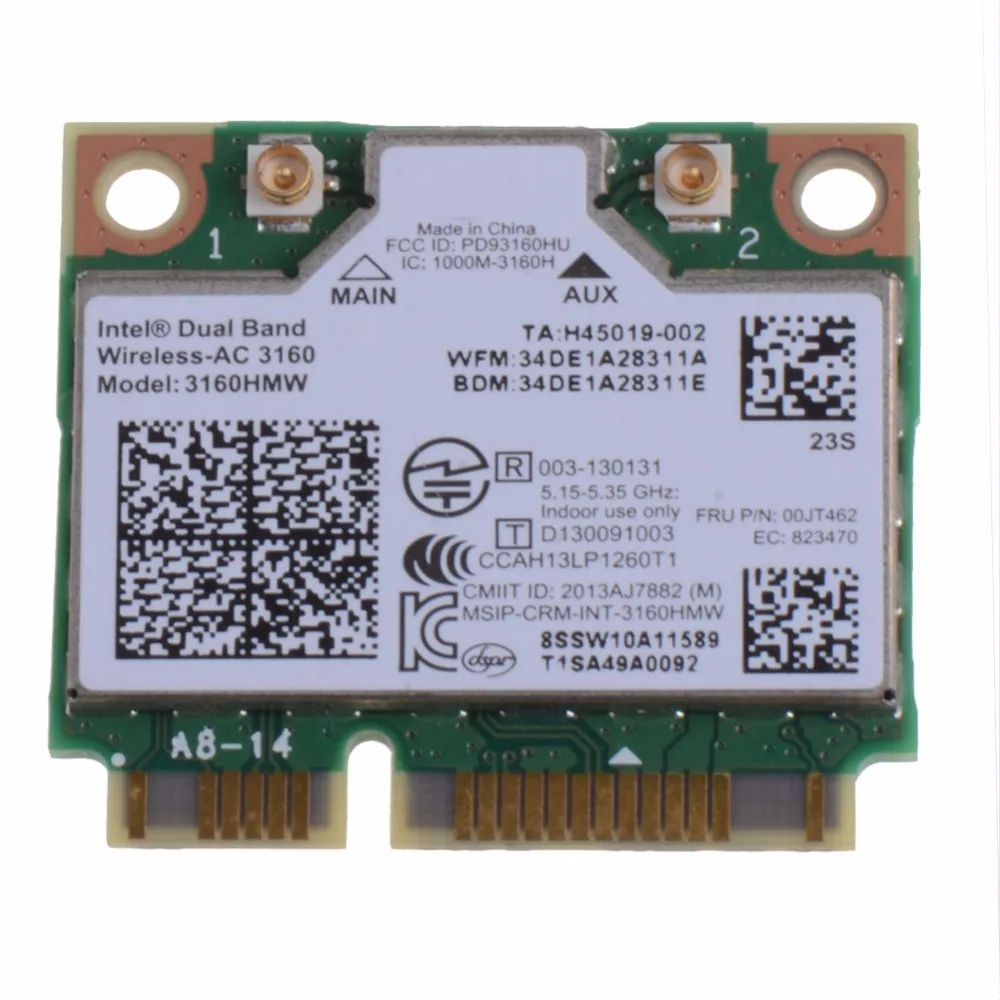 Mini PCI e Wifi Wireless bluetooth laptop card Dual Band 2.4ghz 5Ghz