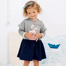 Little maven/детская брендовая одежда; осень г.; Новое поступление; Одежда для маленьких девочек; хлопковые платья с принтом кролика для девочек; S0369