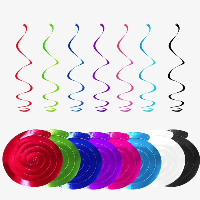 

10pcs Drop Ornament Streamers Spiral Pendant sets Hanging Decoration colored ribbon#wedding birthday celebration party home