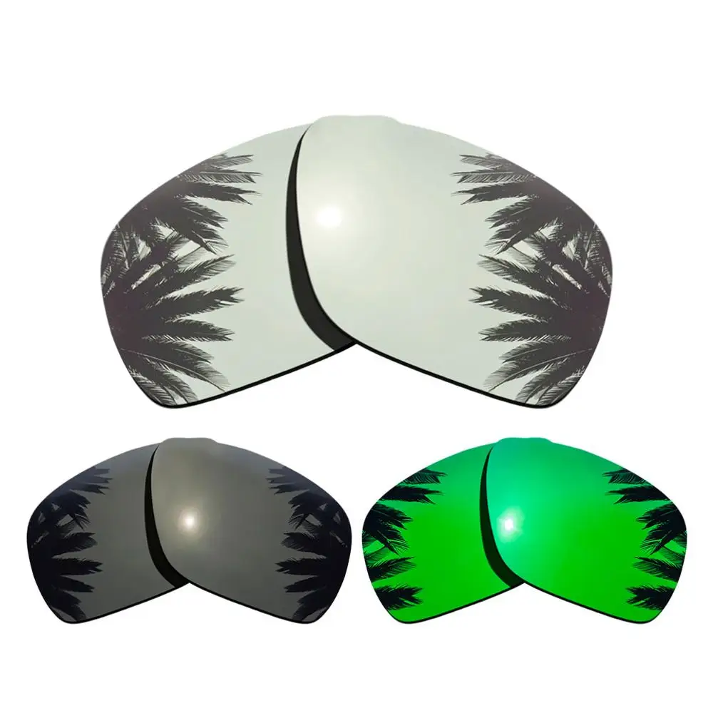 Поляризованные зеркальные линзы для замены покрытия для солнцезащитных очков-Оукли отправка 1 рамка разных цветов - Цвет линз: Silver-Black-Green