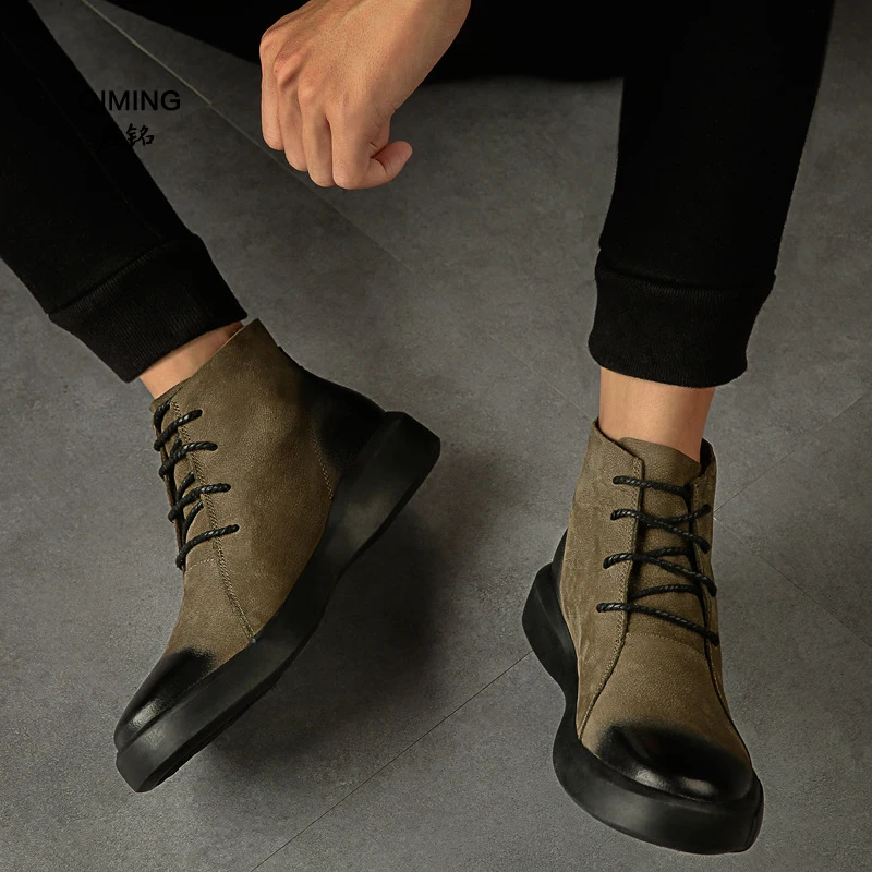 Chelsea Retro Botas Outono Não Dos Sapatos slip Forma Black Novos Couro 2018 15 Da Casuais Homens Martin De 6d8BqnO6