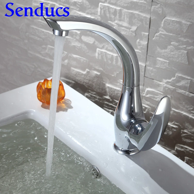 

Free shipping high quality basin sink faucet of deck mouted bathroom mixer tap from senducs sanitary basin sink mixer tap
