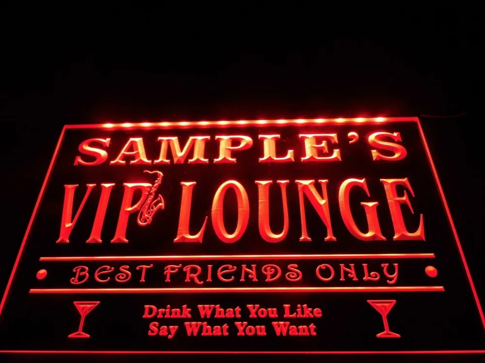 DZ039-Имя персонализированные пользовательские VIP Lounge best друзья только пивной бар светодиодный знак неонового света
