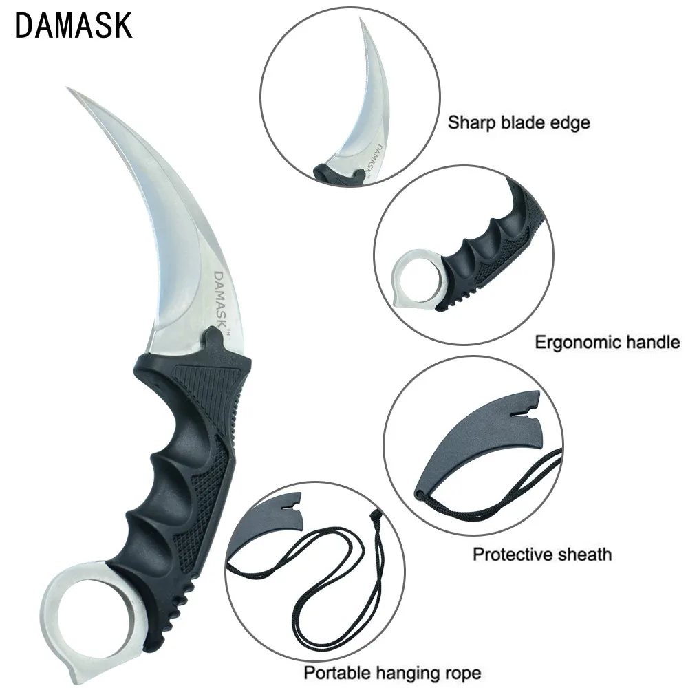 Новое фиксированное лезвие из нержавеющей стали нож Damask бренд CS GO счетчик удар
