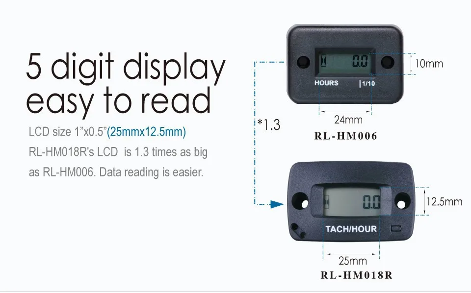 IP68 цифровой индукционный Тахометр tach RPM счетчик часов для газомоторной косилки ATV мотоцикл снегоход гидроцикл Мотокросс питбайк