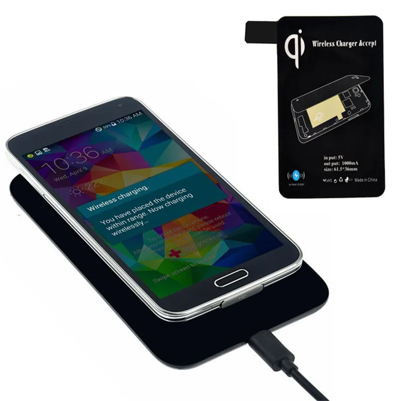 High Quality Qi Standard Wireless Charger Quick Charging+ Receiver Tag For Samsung Galaxy S5 I9600 G900 Portable