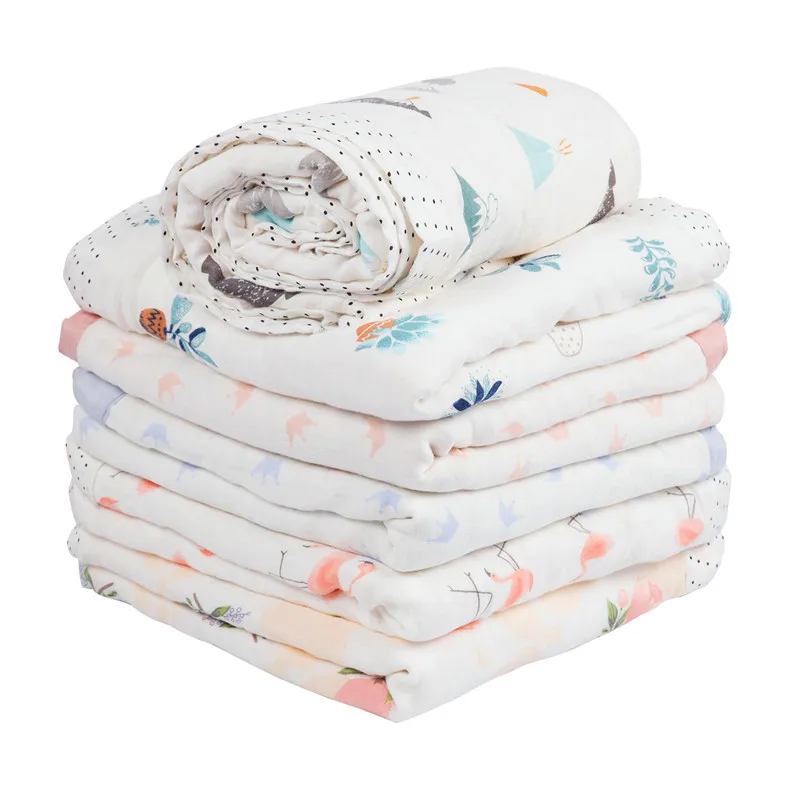 

Miraclebaby Winter Two / Four Layers Bamboo Cotton Blanket Newborn Supplies Broad Edge Baby Swaddle Thicken Cotton Baby Blanket