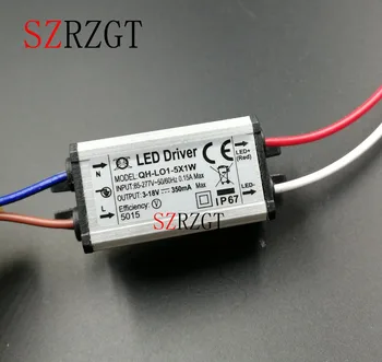 

5Pcs Waterproof IP67 5W AC85-277V LED Driver 1-5x1W 300MA DC2-17V Constant Current LED Power Panel light