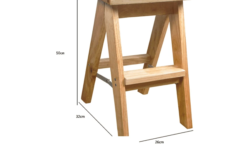 Складной стул из цельного дерева, простой портативный табурет для дома, утолщенный стул для кухни, многофункциональная маленькая лестница, деревянный устойчивый табурет