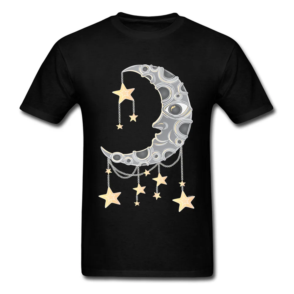 Crescent Moon Tops Shirt Rife Round Neck Printed On Short Sleeve Cotton Men Top T-shirts Cool Tee-Shirt Top Quality Crescent Moon black