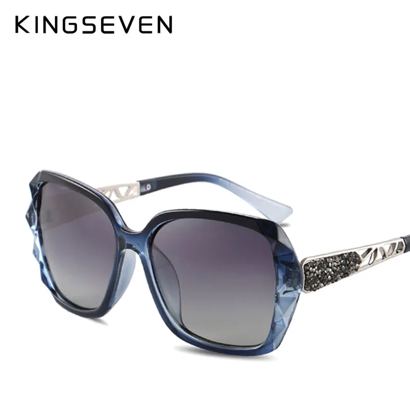 Goede KINGSEVEN Zonnebril Vrouwen Gradiënt Gepolariseerde Diamond Frame Zonnebril Voor Driving Luxe Lady Shades Eyewear Accessoires 7538