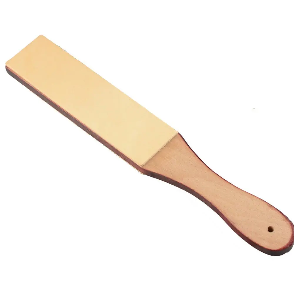 Passion Junetree Leather Strop with Wood Handle and Extra Fine Buffing Compound Set