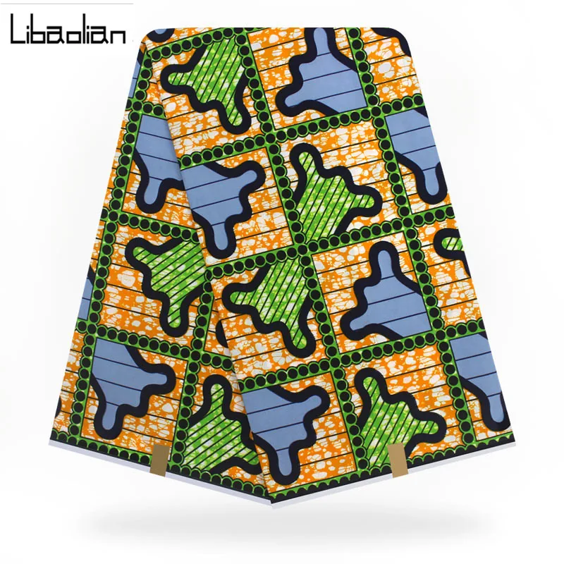 

2019 Latest style 100%Cotton Print Fabric African Wax Clothes Dutch Wax 6yards for party dress african new wax material F94-12