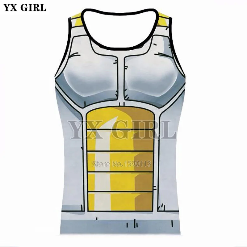 YX девушка аниме Жемчуг дракона крутой жилет лето стиль моды мужской 3d жилет одежда с персонажами печатных унисекс майки