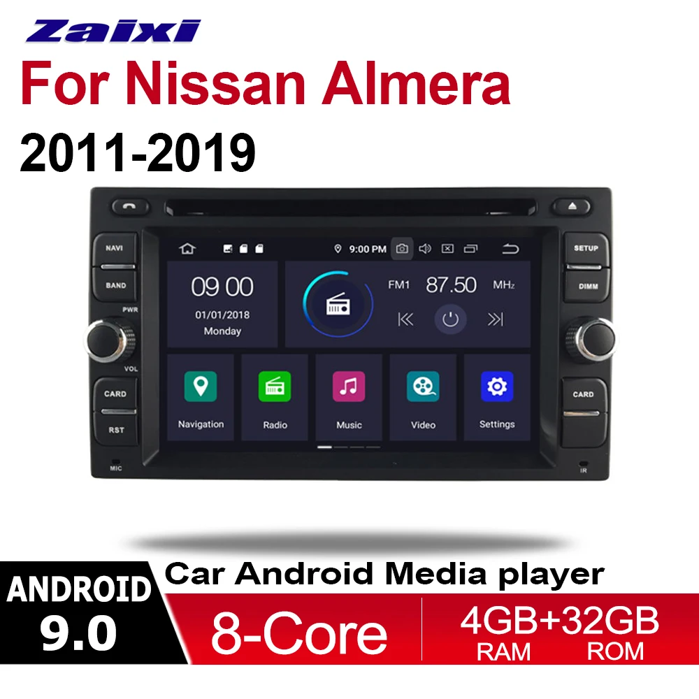 ZaiXi 4GB android 9.0 car dvd player for Nissan Almera 2011~2019 Multimedia GPS Navigation Map Autoradio WiFI Bluetooth HD