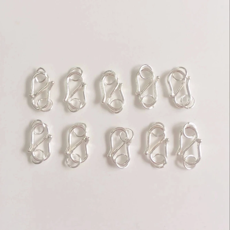 

" Fake One Penalty Ten " 10*6MM 10Pcs/Lot (Mark S925) 92.5% Sterling Silver Jewelry Clasps & Hooks Jewelry Accessories Fittings