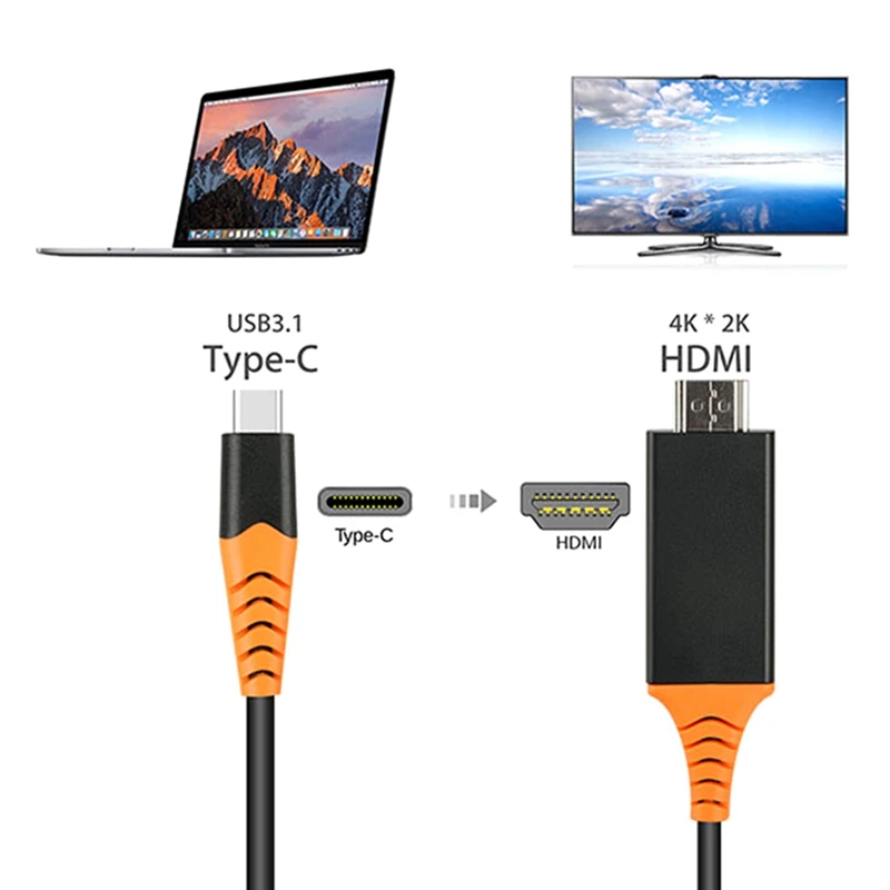 Кабель-Переходник USB C на HDMI 4 K кабель адаптер Тип C HDMI Тип-C USB-C до 4 K HDMI HD ТВ Кабель-адаптер для samsung Galaxy S10 Note 9 Mac